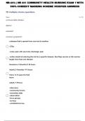 NR 442 COMMUNITY HEALTH NURSING EXAM 1 QUESTIONS WITH 100% CORRECT ANSWERS