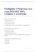 UPDATED 2024 Firefighter 1 Final State Test exam 2023/2024 100% CORRECT ANSWERS