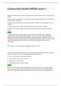 NR 442 COMMUNITY HEALTH NURSING EXAM 1 QUESTIONS WITH 100% CORRECT ANSWERS