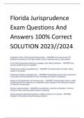 UPDATED Florida Jurisprudence Exam Questions And Answers 100% Correct SOLUTION 2023//2024