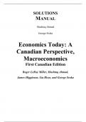 Solutions Manual With Test Bank For Economics Today A Canadian Perspective Macroeconomics (Canadian Edition) 1st Edition By Roger Miller, Lia Rizzo, George Sroka, Jim Higginson, Mustaq Ahmad (All Chapters, 100% Original Verified, A+ Grade)