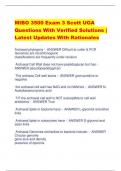 MIBO 3500 Exam 3 Scott UGA Questions With Verified Solutions | Latest Updates With Rationales