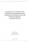 NURS 368 Nursing Care of a Child with Life Threatening Conditions