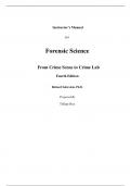 Instructor Manual With Test Bank For Forensic Science From the Crime Scene to the Crime Lab 4th Edition By Richard Saferstein, Tiffany Roy (All Chapters, 100% Original Verified, A+ Grade)