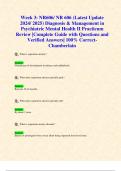 Week 3: NR606/ NR 606 (Latest Update 2024/ 2025) Diagnosis & Management in Psychiatric Mental Health II Practicum Review |Complete Guide with Questions and Verified Answers| 100% Correct- Chamberlain