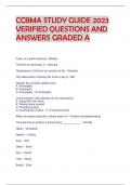 CCBMA STUDY GUIDE 2023 VERIFIED QUESTIONS AND ANSWERS GRADED A