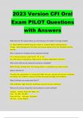 2023 Version CFI Oral Exam PILOT Questions with Answers 