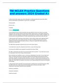 TBI NCLEX Practice Questions and answers 2024 Graded A+