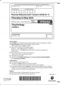 GCSE EDEXCEL May 2024 Psychology Paper 2 Including Mark Scheme