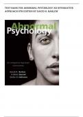 Test Bank for Abnormal Psychology An Integrative  Approach 8th Edition By David H. Barlow 