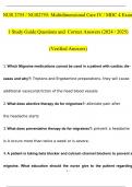 NUR 2755 / NUR2755: Multidimensional Care IV / MDC 4 Exam 1 Study Guide Questions and Answers (2024 / 2025) (Verified Answers)