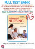 Test Bank For Fundamentals of Nursing: Concepts and Competencies for Practice 9th Edition By Ruth F. Craven; Constance Hirnle; Christine Henshaw 9781975120429 Chapter 1-43 Complete Guide .