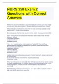 NURS 350 Exam 2 Questions with Correct Answers