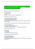 PATHO 370 Ch. 27, 28, 29, 31, 33 Exam Questions and Answers