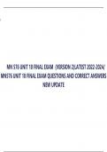 MN 576 UNIT 10 FINAL EXAM (VERSION 2)LATEST 2022-2024/ MN576 UNIT 10 FINAL EXAM QUESTIONS AND CORRECT ANSWERS NEW UPDATE