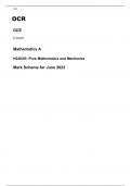 OCR A Level  Mathematics A  H240/03 PAPER 3 JUNE 2023 FINAL MARK SCHEME  Pure Mathematics and Mechanics 