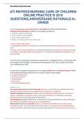 ATI RN/PEDS/NURSING CARE OF CHILDREN ONLINE PRACTICE B 2016 QUESTIONS,ANSWERSAND RATIONALE/A+ GRADE