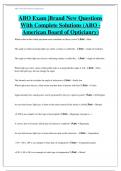 ABO Exam |Brand New Questions With Complete Solutions (ABO -American Board of Opticianry)