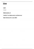 OCR A Level  Mathematics A  H240/03 PAPER 3 JUNE 2023 FINAL MARK SCHEME  Pure Mathematics and Mechanics  