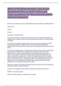 WGU C785 Biochemistry Unit Exam  Questions(This is all 67 of the unit  exam questions for Biochemistry)With  Correct Answers.