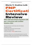 ANCC FNP Exam Review Questions LEIK part 1 (50 terms) with Certified Solutions 2024. 