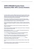 IAEM CEM/AEM Practice Exam Questions With 100% Correct Answers.