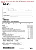 AQA 2024 AS FRENCH 7651/1 Paper 1 Listening, Reading and Writing Merged Question Paper + Mark Scheme (Includes Listening Transcript) [VERIFIED]