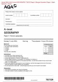 AQA A-level GEOGRAPHY 7037 Paper 1 & 2 Question Papers & Mark schemes