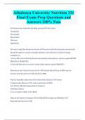 Athabasca University Nutrition 331  Final Exam Prep Questions and  Answers 100% Pass