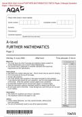 AQA 2024 A-level FURTHER MATHEMATICS 7367/2 Paper 2 Question Paper & Mark scheme (Merged) June 2024 [VERIFIED]