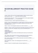 NCCER MILLWRIGHT PRACTICE EXAM 2