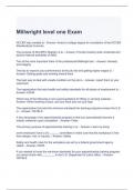 Millwright level one Exam Questions and Answers