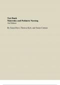 Test Bank Maternity and Pediatric Nursing 3rd Edition  By Susan Ricci, Theresa Kyle, and Susan Carman ALL CHAPTERS WITH CORRECT ANSWERS 2024