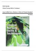 Test Bank For Clinical Nursing Skills and Techniques 9th Edition by Anne Griffin Perry, Patricia A. Potter | Complete Guide A+