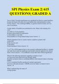 SPI Physics Exam 2| 615 QUESTIONS| GRADED A 2024