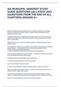 ISA MUNICIPAL ARBORIST STUDY GUIDE QUESTIONS (all) LATEST 2024 (QUESTIONS FROM THE END OF ALL CHAPTERS) GRADED A+.