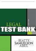 Test Bank For Legal Environment - 7th - 2019 All Chapters - 9781337390460