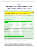 EMT FISDAP READINESS EXAM 4-with  100% verified solutions-2023-2024 EMT FISDAP READINESS EXAM 4-with 100% verified solutions-2023-2024  EMT FISDAP READINESS EXAM 4 Questions & Answers In contrast to the assessment of a trauma patient, assessment of a medi