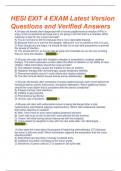 Hesi Exit 4 Exam Latest Version 2024 Questions and Verified Correct ANSWERs Score A+