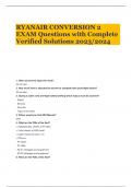 RYANAIR CONVERSION 2 EXAM Questions with Complete Verified Solutions 2023/2024