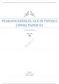 PEARSON EDEXCEL A LEVEL  PHYSICS PAPER 1  QUESTION PAPER JUNE 2023