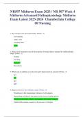 NR507 Midterm Exam 2023 / NR 507 Week 4 Midterm Advanced Pathophysiology Midterm Exam Latest 2023-2024 Chamberlain College Of Nursing