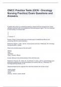 ONCC Practice Tests (OCN - Oncology Nursing Practice) Exam Questions and Answers