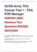 UPDATED GCSS-Army TDA Course Test 1 / TDA PHR Manager VERIFIED 100% Solutions Test Questions REVISED 2024