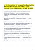 A-49 / Supervision Of Storage, Handling And Use Of Aerosol Questions With 100% Correct Answers Latest Updated 2024 (SOLVED 100%)