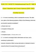 NUR 2755 / NUR2755: Multidimensional Care IV / MDC 4 Exam 1 Questions and Answers (2024 / 2025) (Verified Answers)