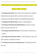 Cardiac Rhythms and Dysrhythmias Part 2 Questions and Answers 100% Accuracy