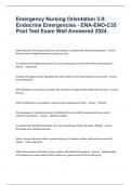 Emergency Nursing Orientation 3.0: Endocrine Emergencies - ENA-ENO-C35   Post Test Exam Well Answered 2024.