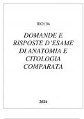 BIO 06 DOMANDE E RISPOSTE D'ESAME DI ANATOMIA E CITOLOGIA COMPARATA 2024