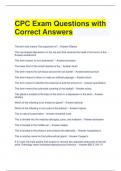 CPC Exam Questions with Correct Answers